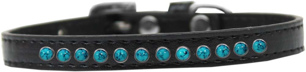 Southwest Turquoise Pearl Size 10 Black Puppy Collar